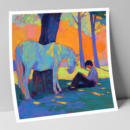 Shared Solitude horse & rider art print