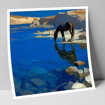 Ultramarine Oasis horse landscape art print