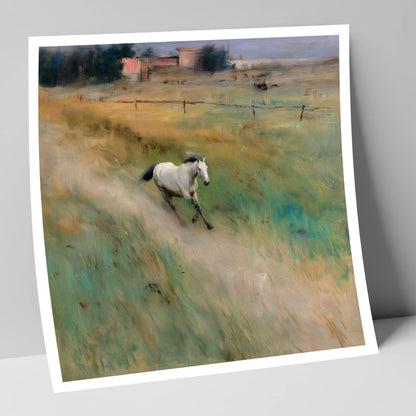 Morning Canter across the Lowlands horse landscape art print