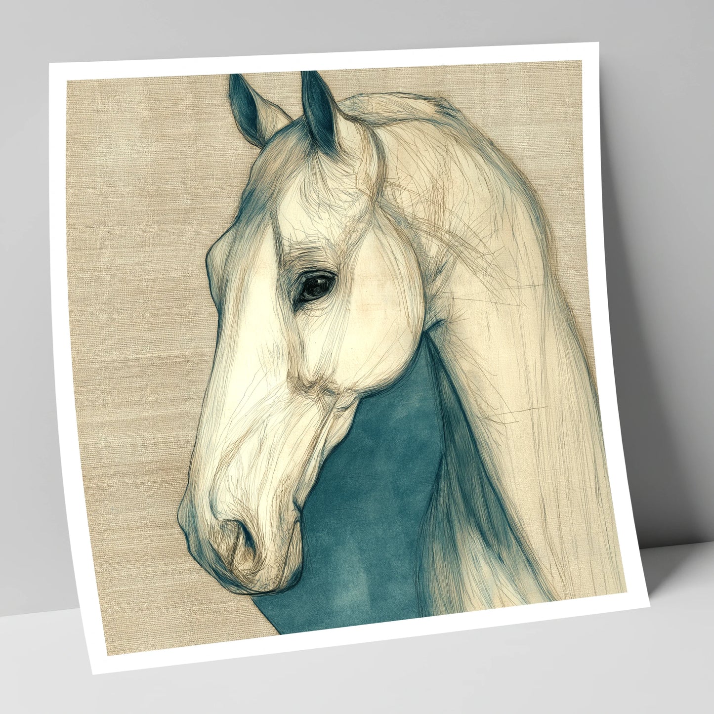 Serene Profile Sketch horse portrait art print