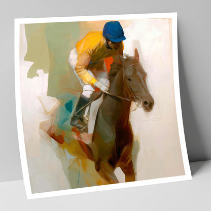 Yellow Silk Strike racing horse art print