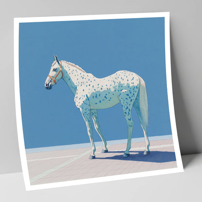 Appaloosa in Cerulean horse breed art print