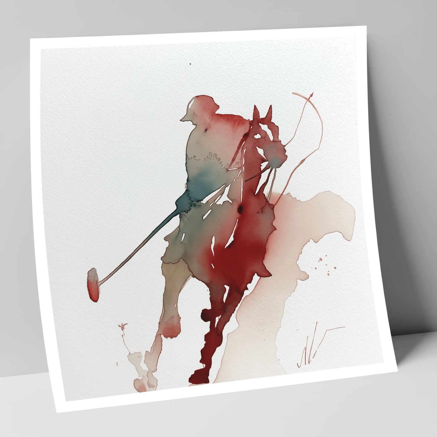 The Crimson Chukka polo horse art print