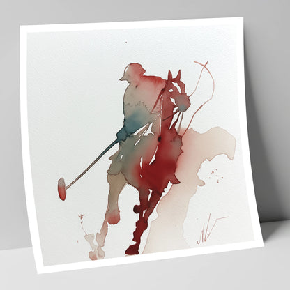 The Crimson Chukka polo horse art print