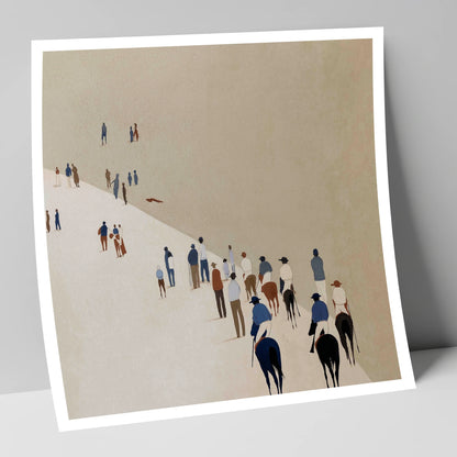 Distant Racegoers racing horse art print