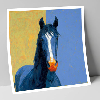 The Azure Blaze horse breed art print