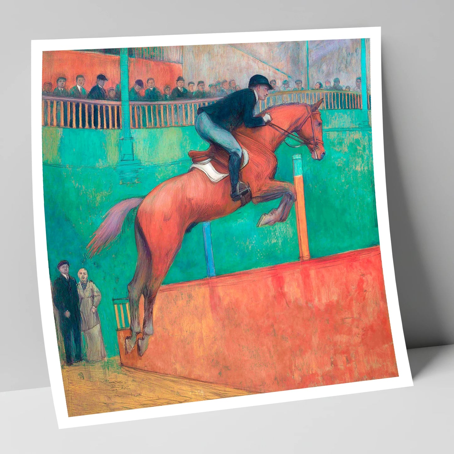 Emerald Arena Flight show jumping horse art print