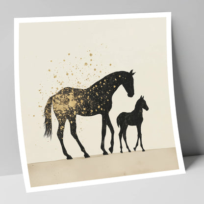 Gilded Bonds mare & foal art print