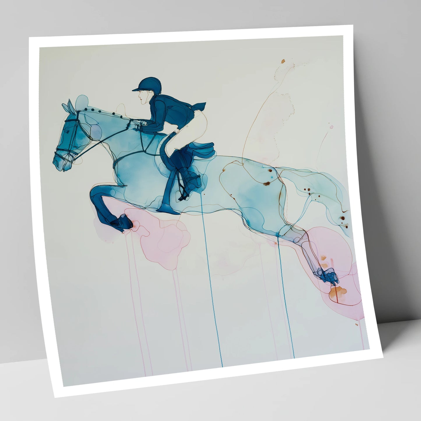 Azure Flight show jumping horse art print