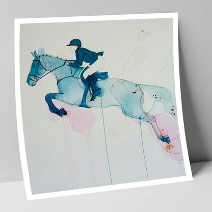 Azure Flight show jumping horse art print