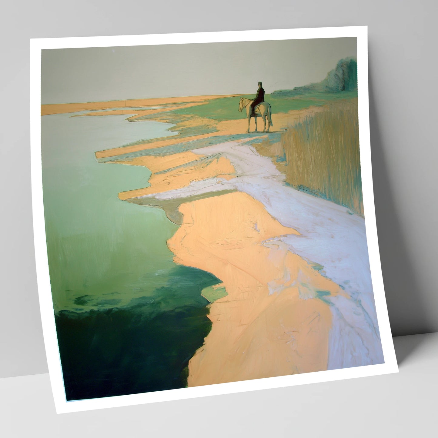 Solitary Shoreline Hack beach horse art print
