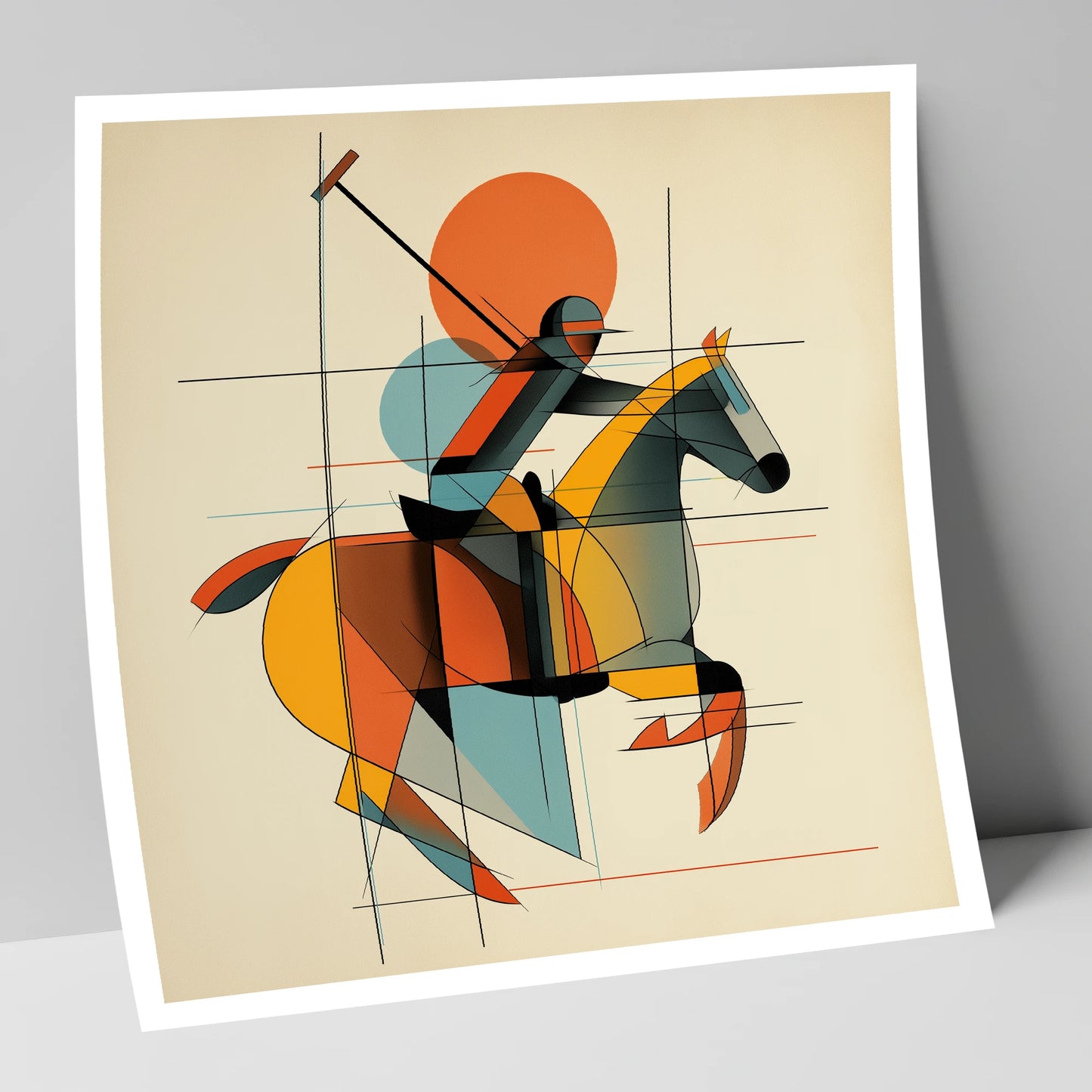 The Geometry of Polo polo horse art print