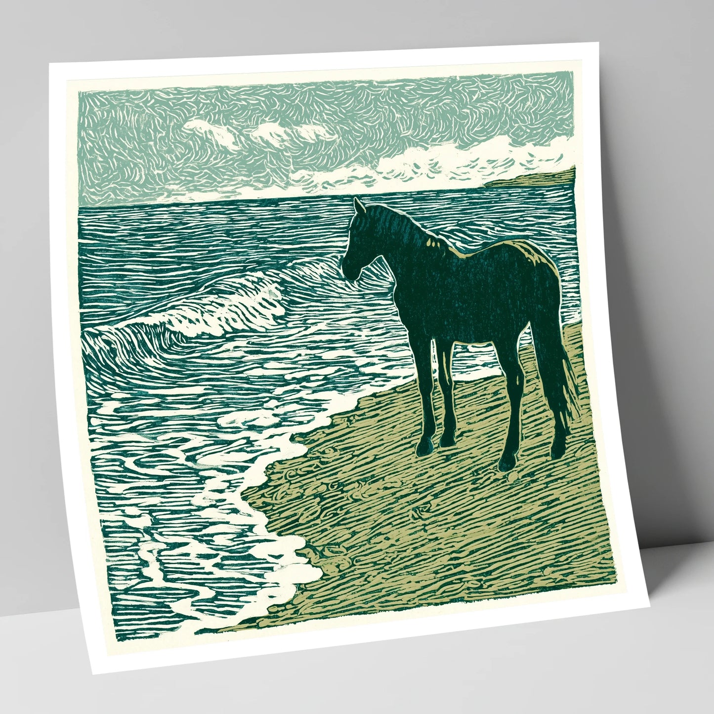 Shoreline Watch horse landscape art print