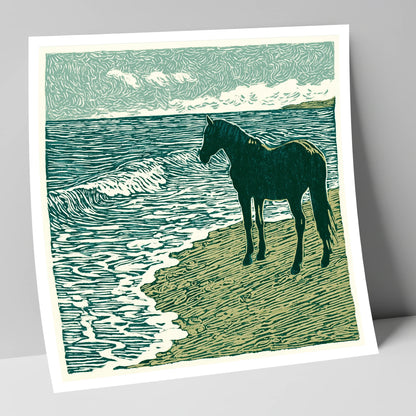 Shoreline Watch horse landscape art print