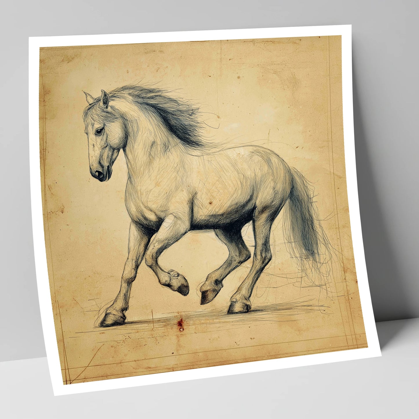 Classical Motion Study horse portrait art print