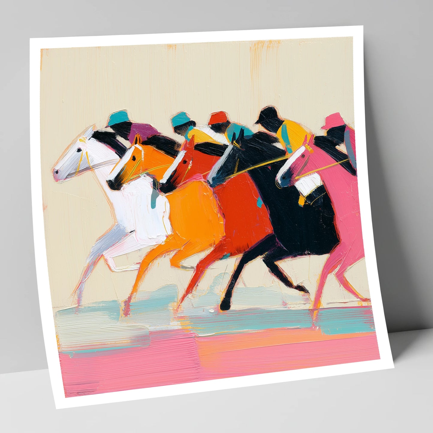 Vibrant Final Furlong racing horse art print