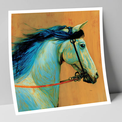 Cerulean Spirit horse portrait art print