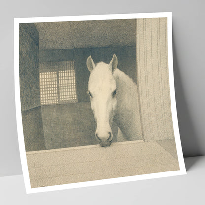 Quiet Contemplation horse stable art print