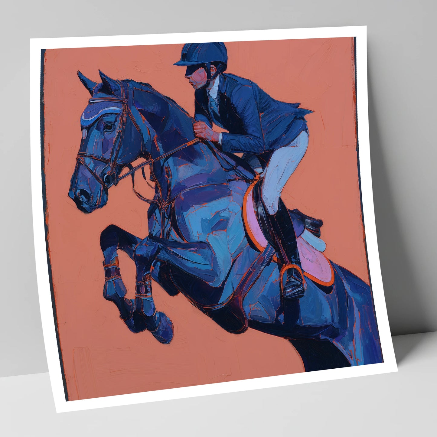 Indigo Flight show jumping horse art print