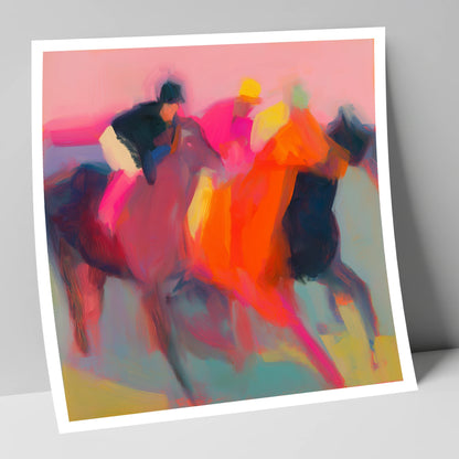 Thundering Silks racing horse art print