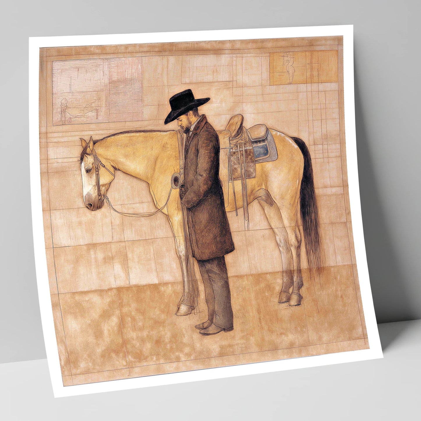 The Quiet Bond western horse art print