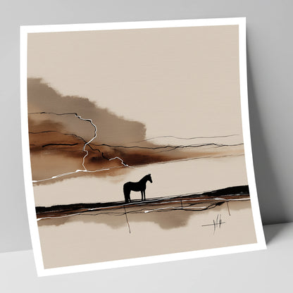 Lightning on the Horizon horse landscape art print