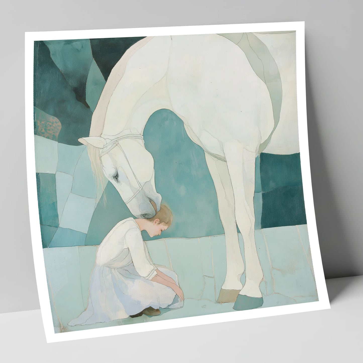 The Gentle Guardian horse & rider art print