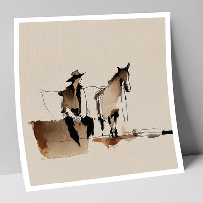 Rest on the Trail western horse art print