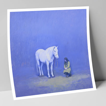 Solace in Azure horse & rider art print