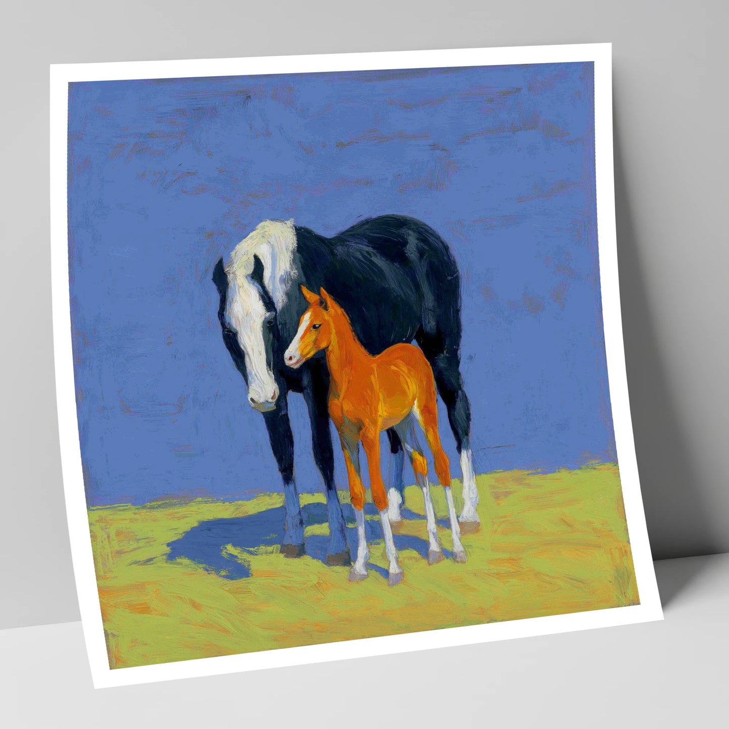 Vibrant Pasture Bond mare & foal art print