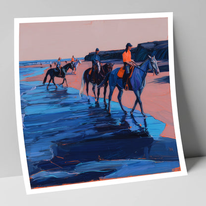 Twilight Coastal Hack horse landscape art print