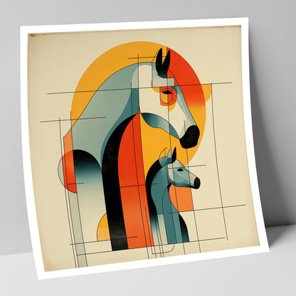Structured Harmony mare & foal art print