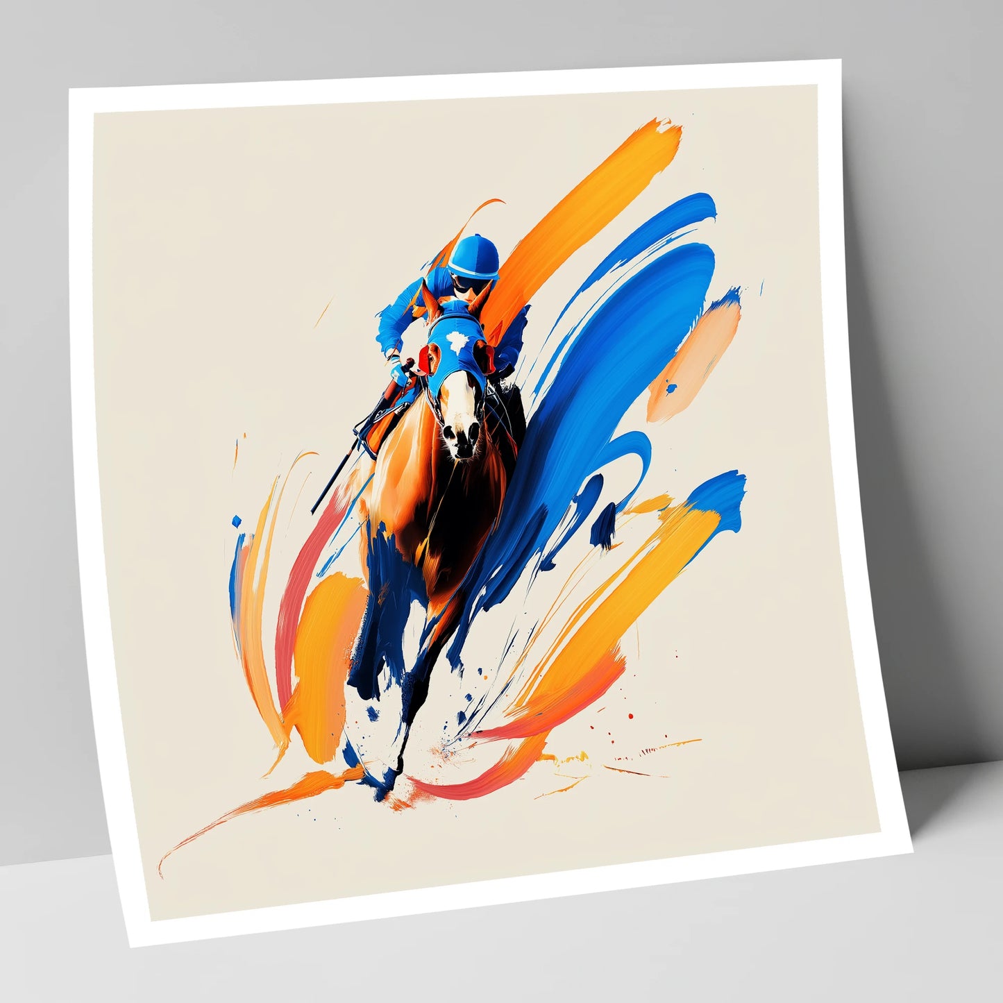 Blue Silks Surging racing horse art print