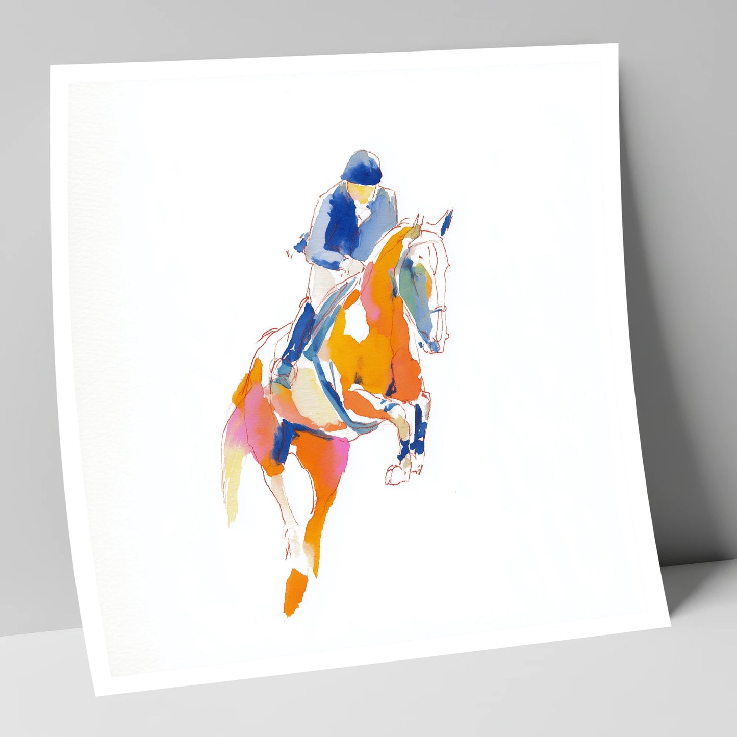 Vibrant Leap show jumping horse art print