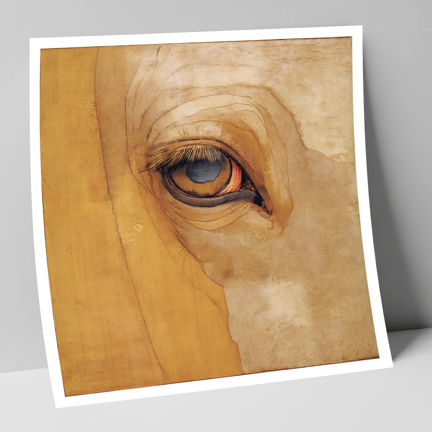 The Golden Gaze horse portrait art print