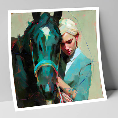 Silent Understanding horse & rider art print