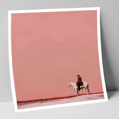 Dusty Rose Horizon western horse art print