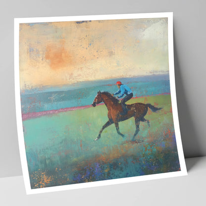 Early Morning Gallop racing horse art print