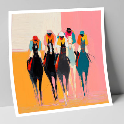 Charge to the Line racing horse art print