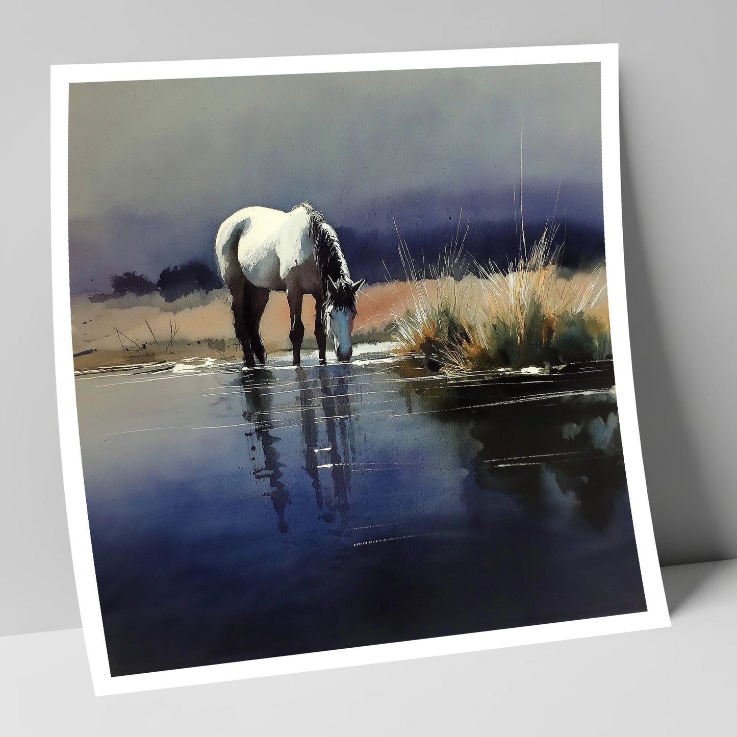 Indigo Reflections horse landscape art print