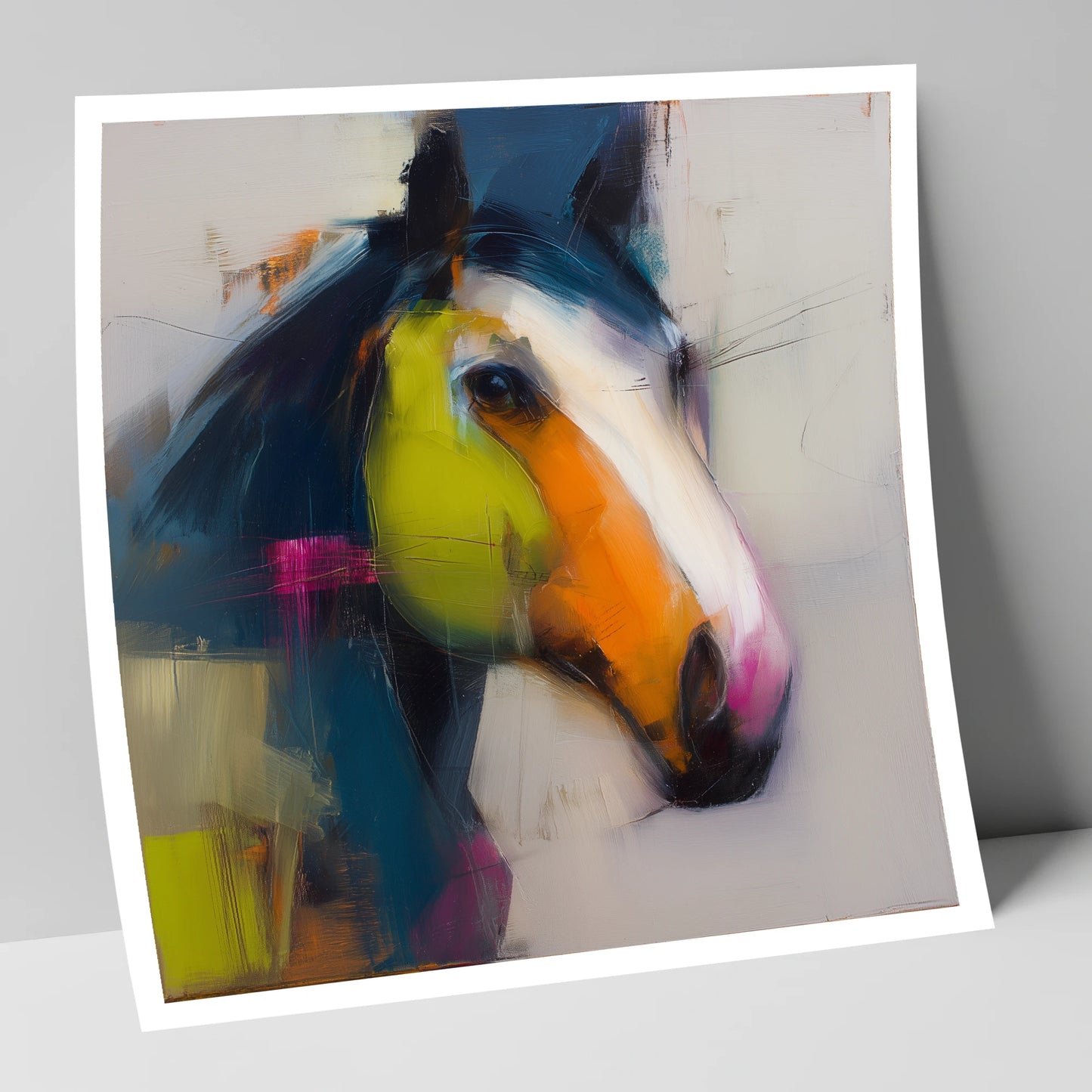 Vibrant Contemporary Profile horse portrait art print