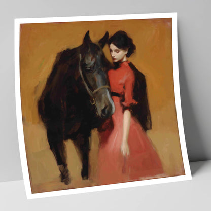 Crimson and Shadow horse & rider art print