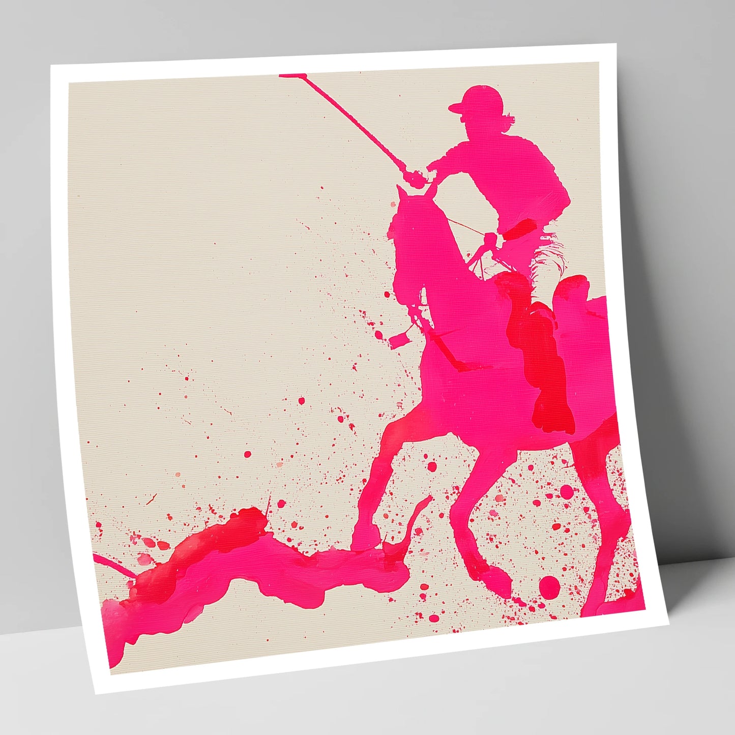 Vibrant Polo Strike polo horse art print