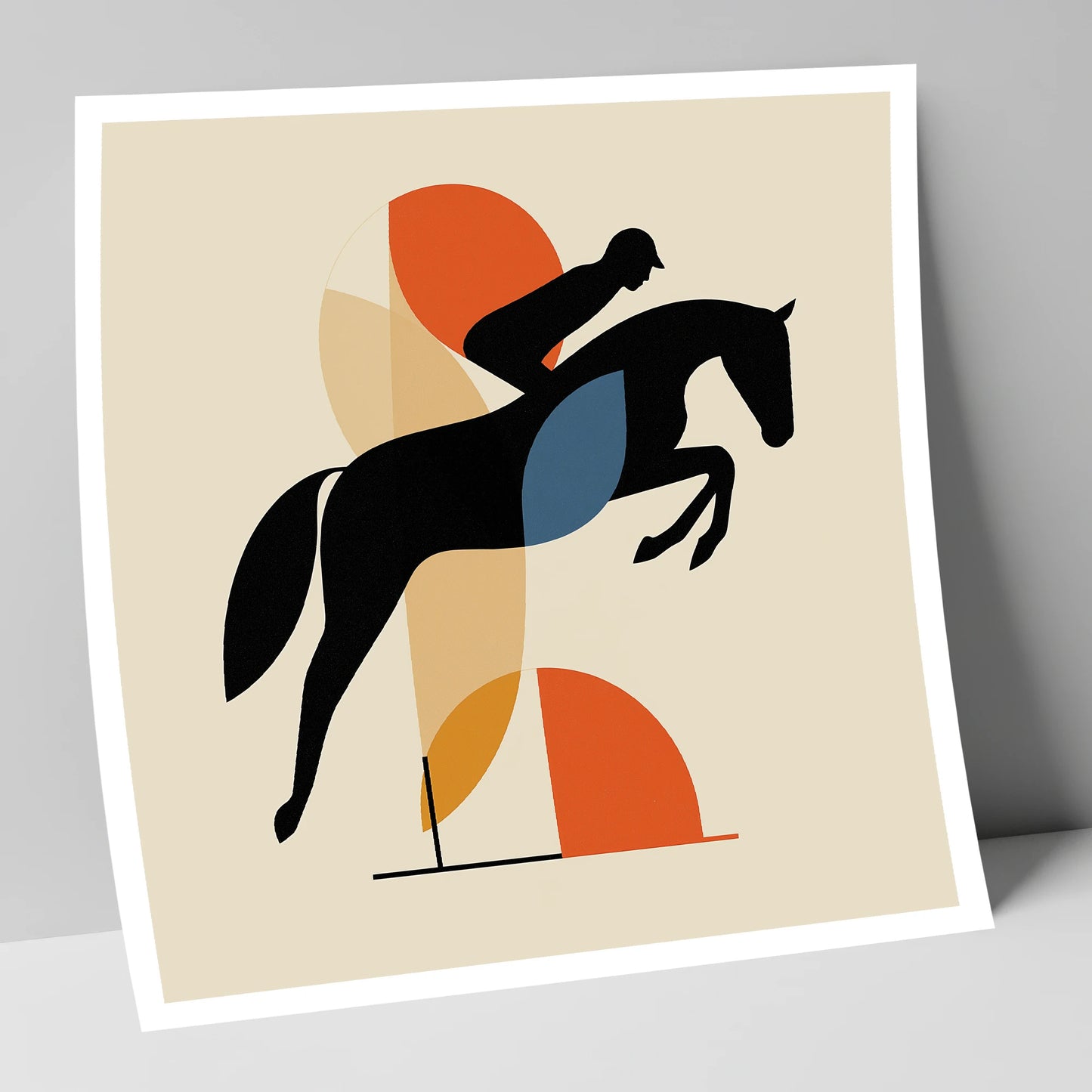 The Geometric Leap show jumping horse art print