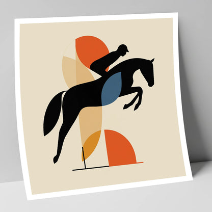 The Geometric Leap show jumping horse art print
