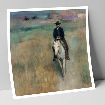 Solitary Trail Rider western horse art print