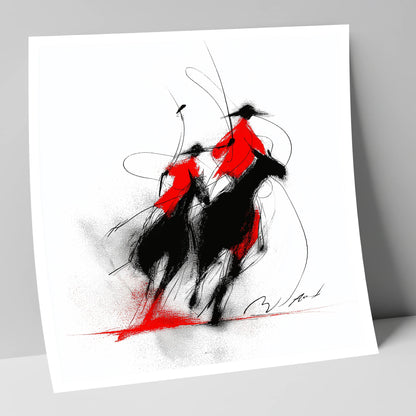 The Crimson Chukka polo horse art print