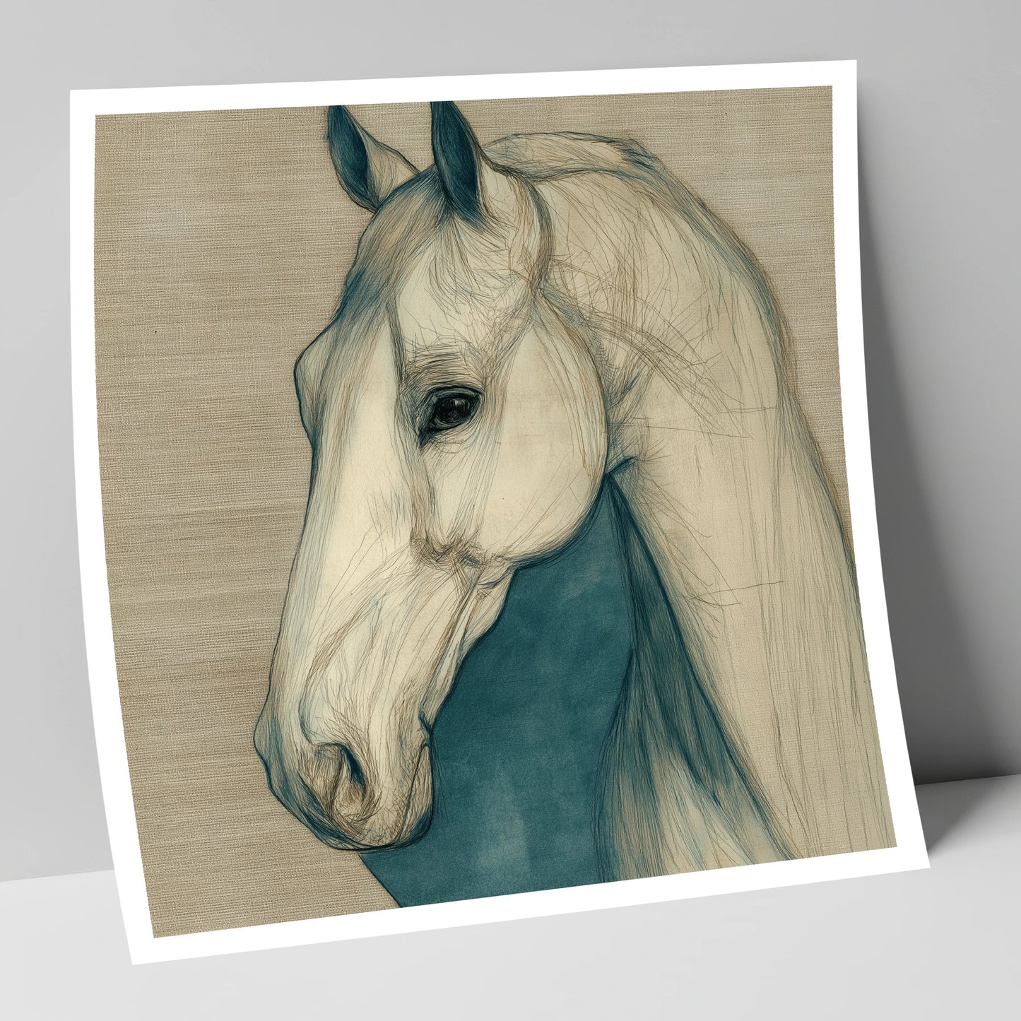 Serene Profile Sketch horse portrait art print