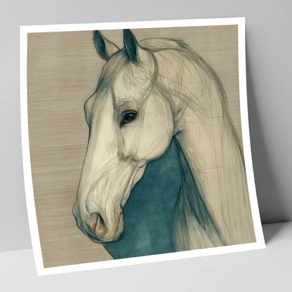 Serene Profile Sketch horse portrait art print