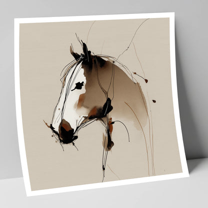 Sepia Equine Spirit horse portrait art print